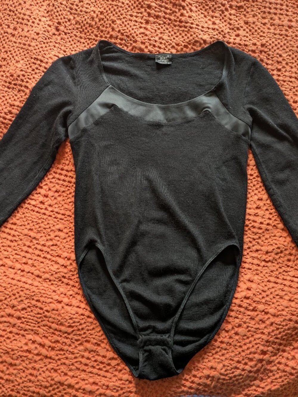 vintage La Perla black wool bodysuit